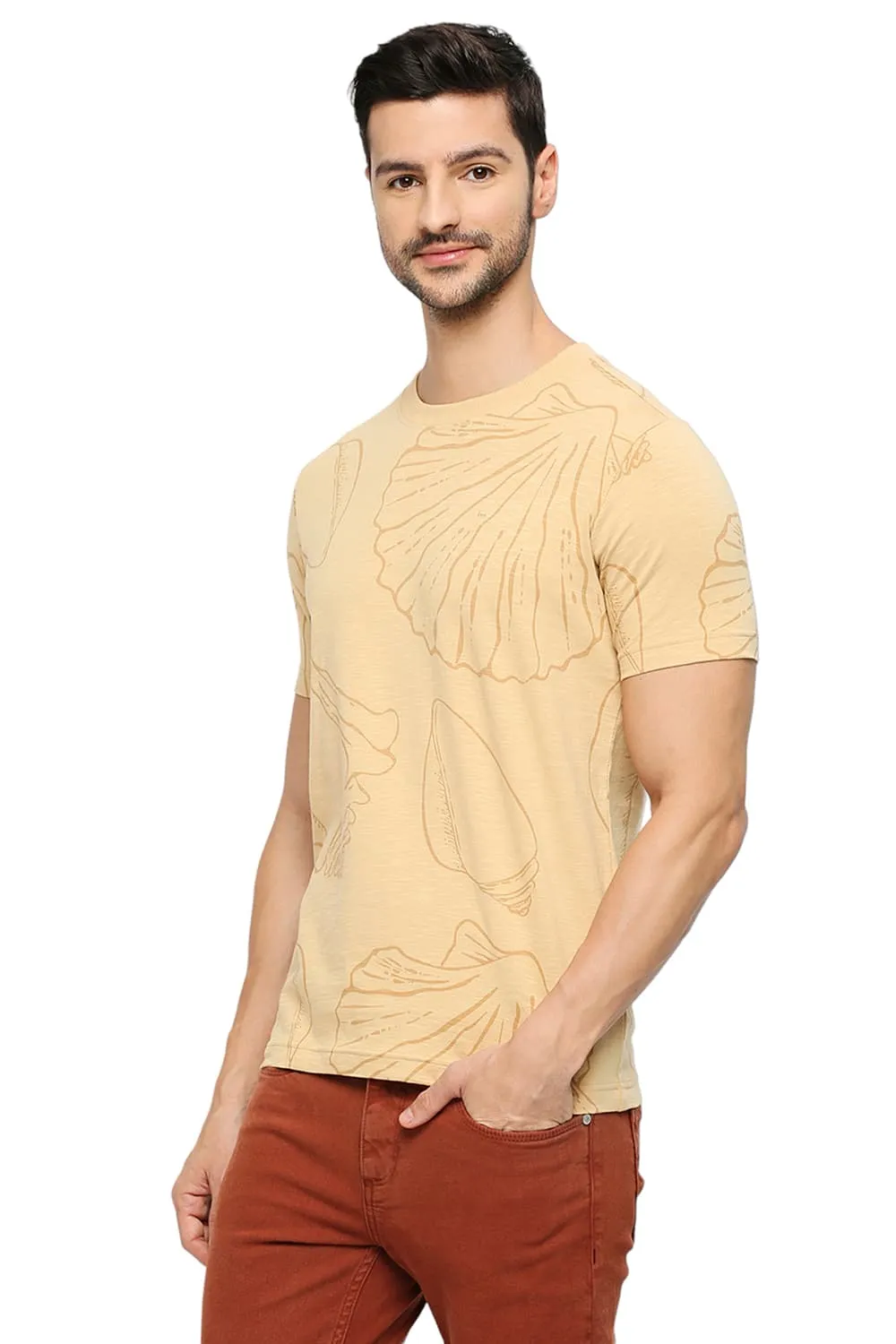 Muscle Fit Cotton Printed Crew T-shirts