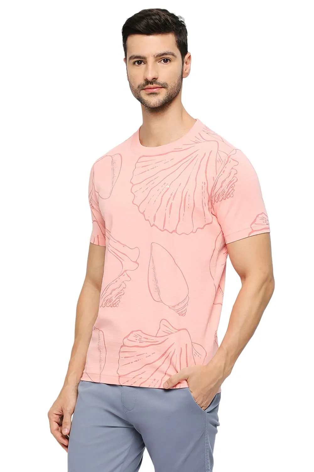 Muscle Fit Cotton Printed Crew T-shirts