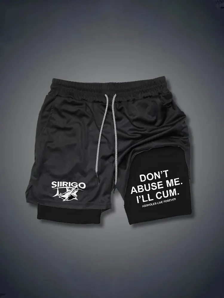 NEW Siirigo Don’t Abuse Me - 2 in 1 Men's Gym Performance Shorts, Sz XS (Fits up to 30inch waist), Retails $54