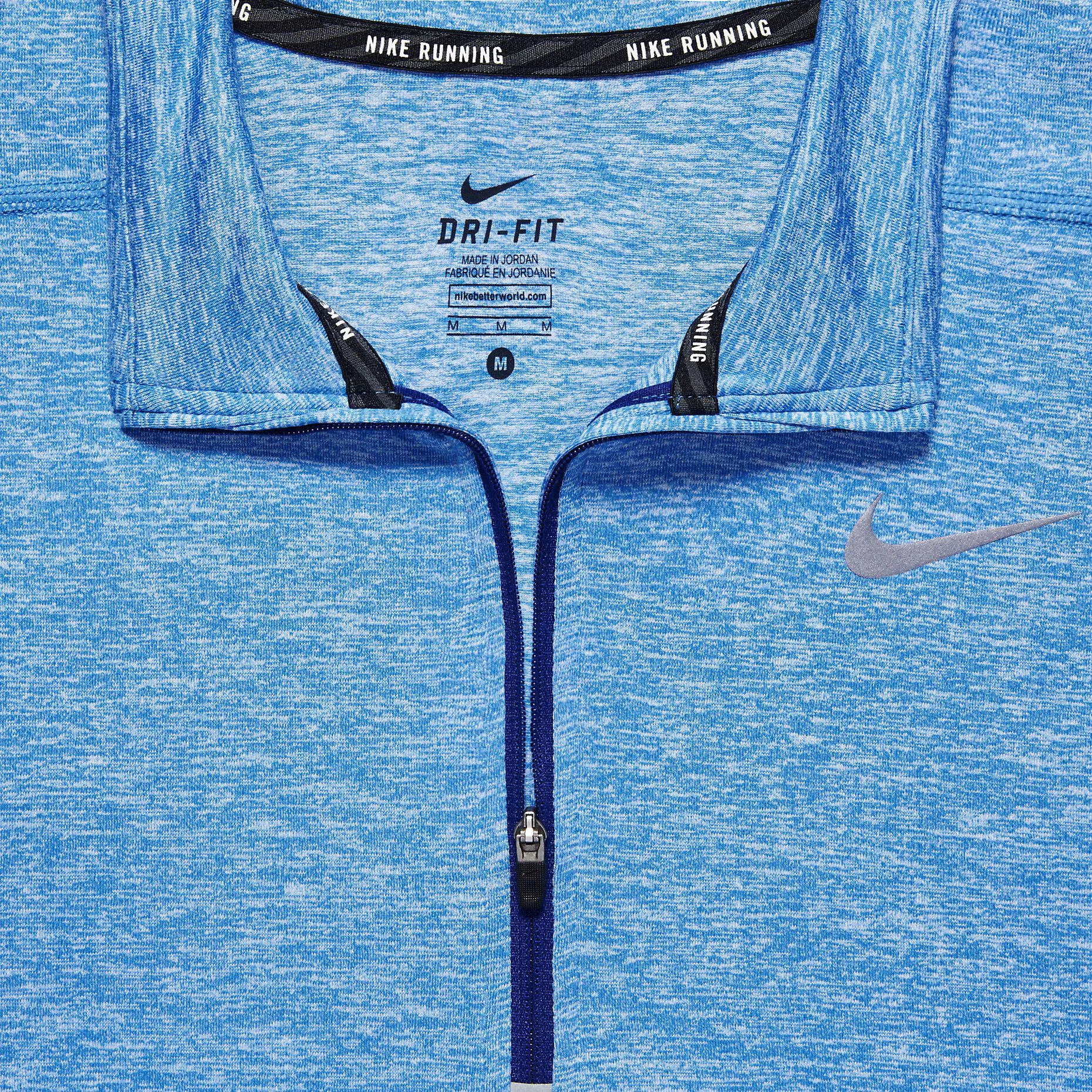 NIKE Men's Royal Heather Dri-Fit Element Half-Zip Running Top 683485 $65 NEW