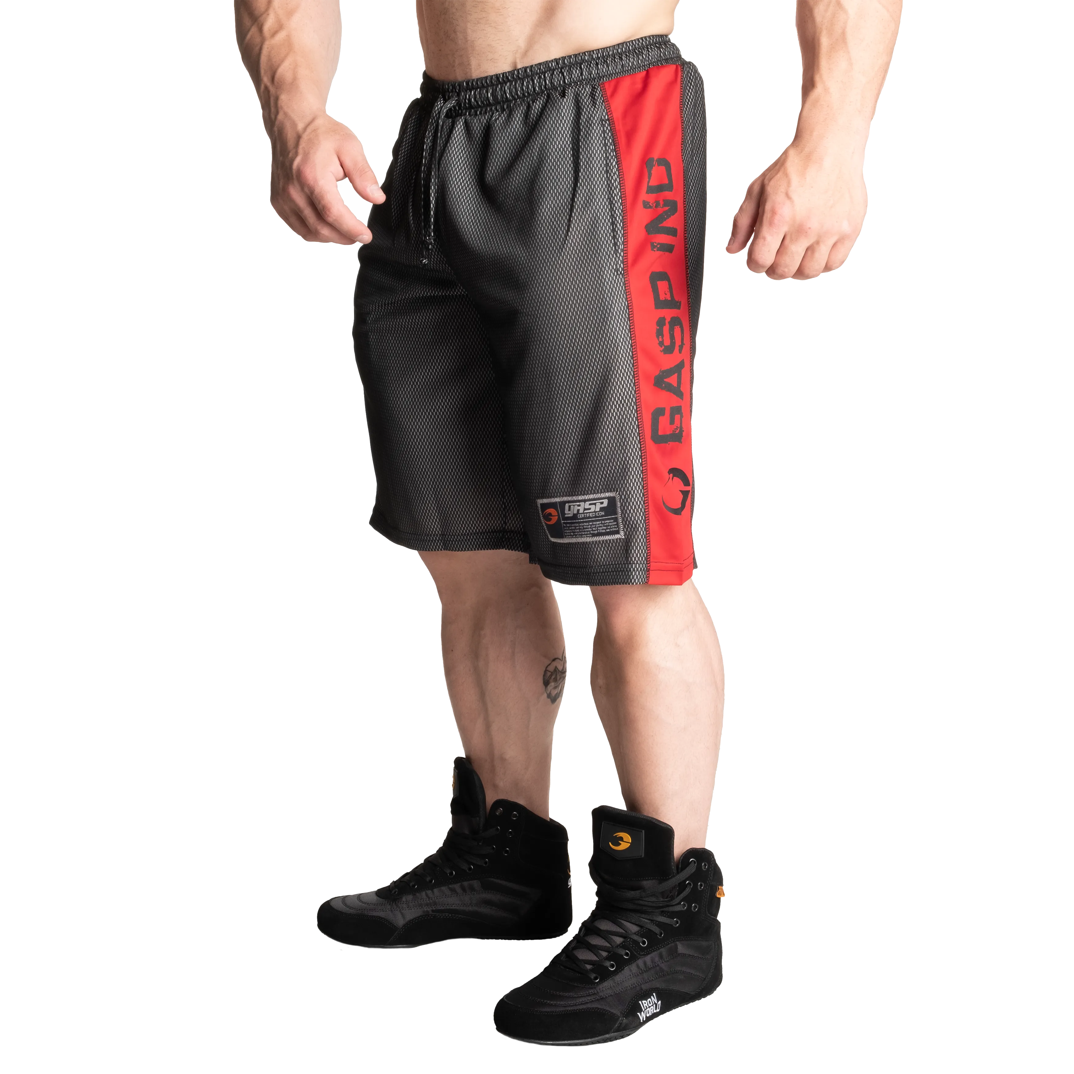 No1 mesh shorts, Black / Red
