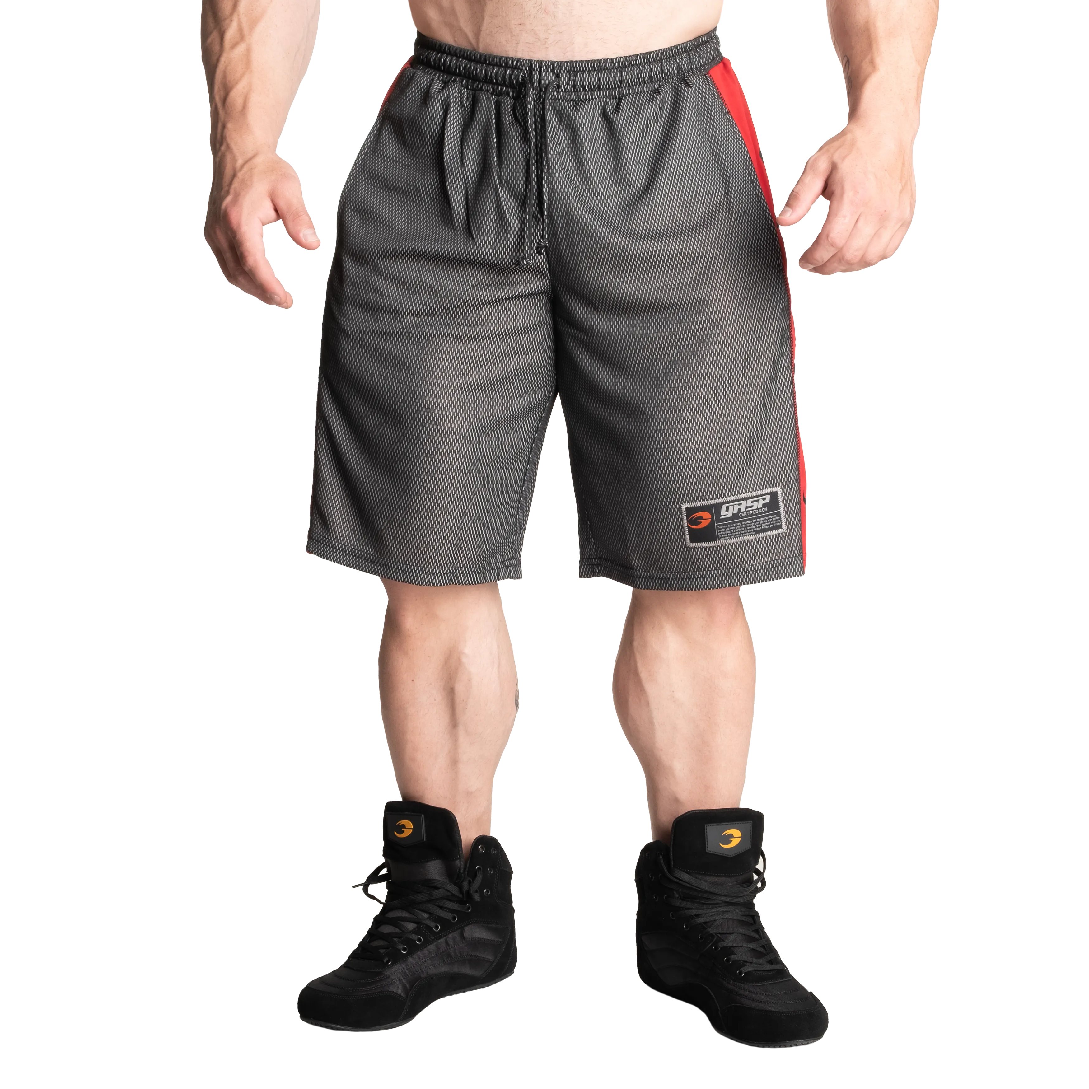 No1 mesh shorts, Black / Red