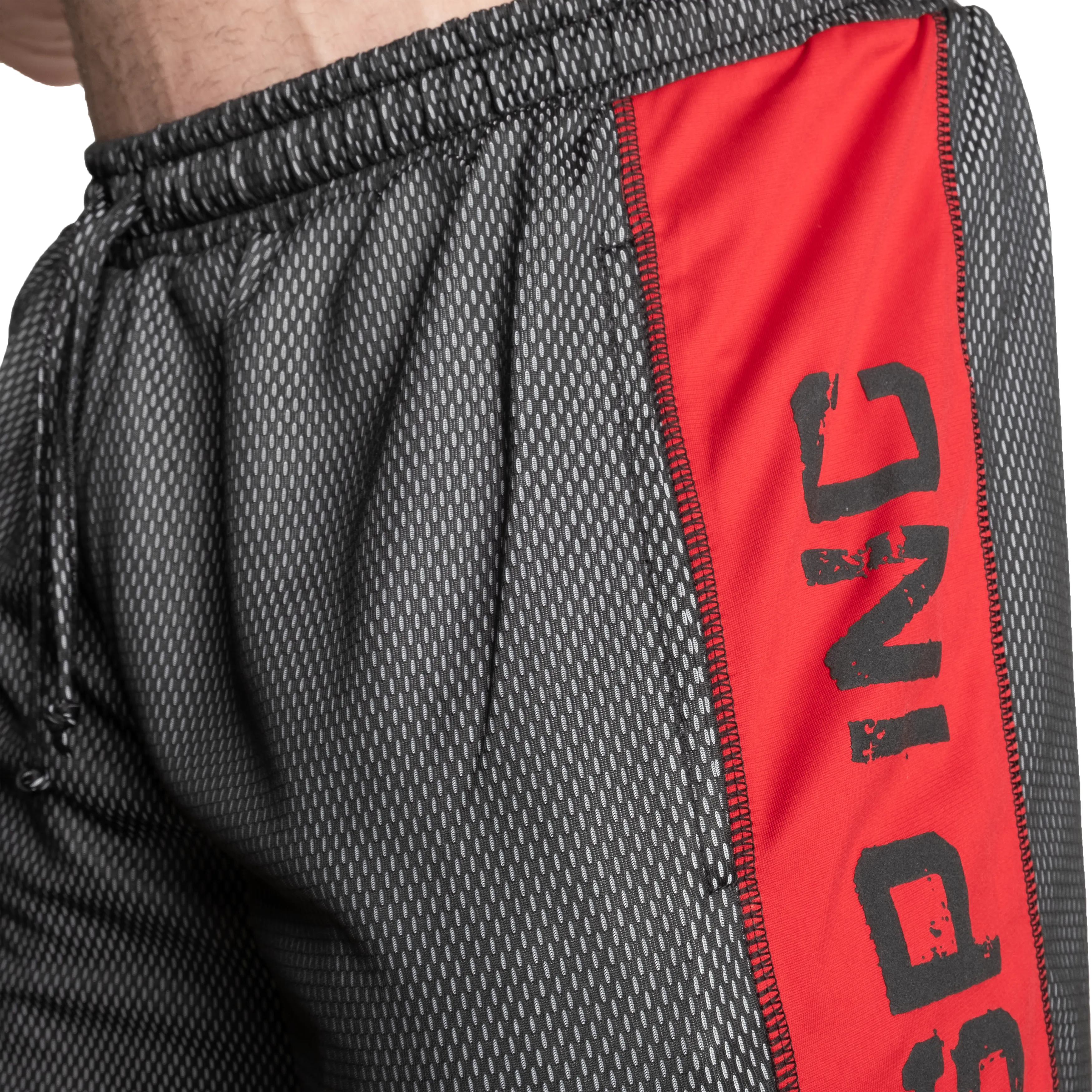 No1 mesh shorts, Black / Red