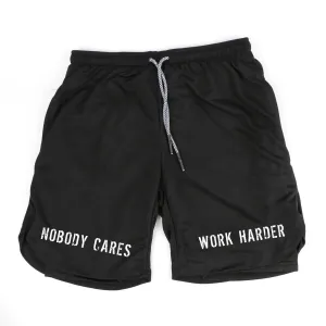 Nobody Cares Work Harder Print Men's Shorts