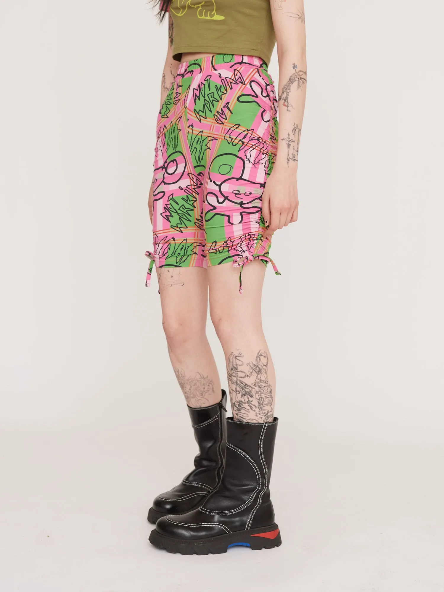 Not Working Out Rouched Cycling Shorts