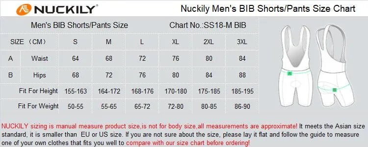 Nuckily MV002 Mens Cycling Bibshorts (Black)