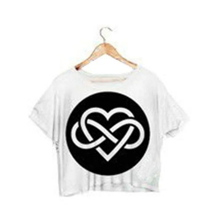 Nutella Print White Crop Tops Summer Short Sleeve T shirts Harajuku Fitness Women Fashion Kawaii T-shirt F1003
