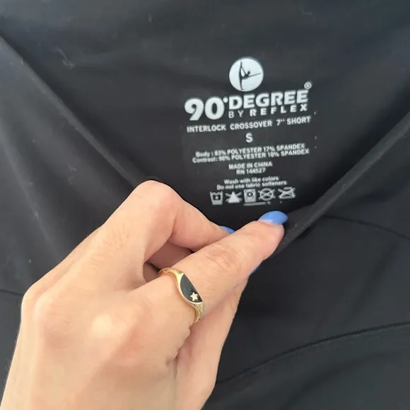 NWT 2-Pack 90 degrees Crossover Black Bike Shorts High Waist Stretch