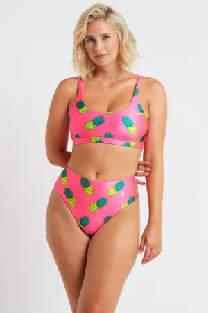 Palm Beach Top in Pink Pineapples