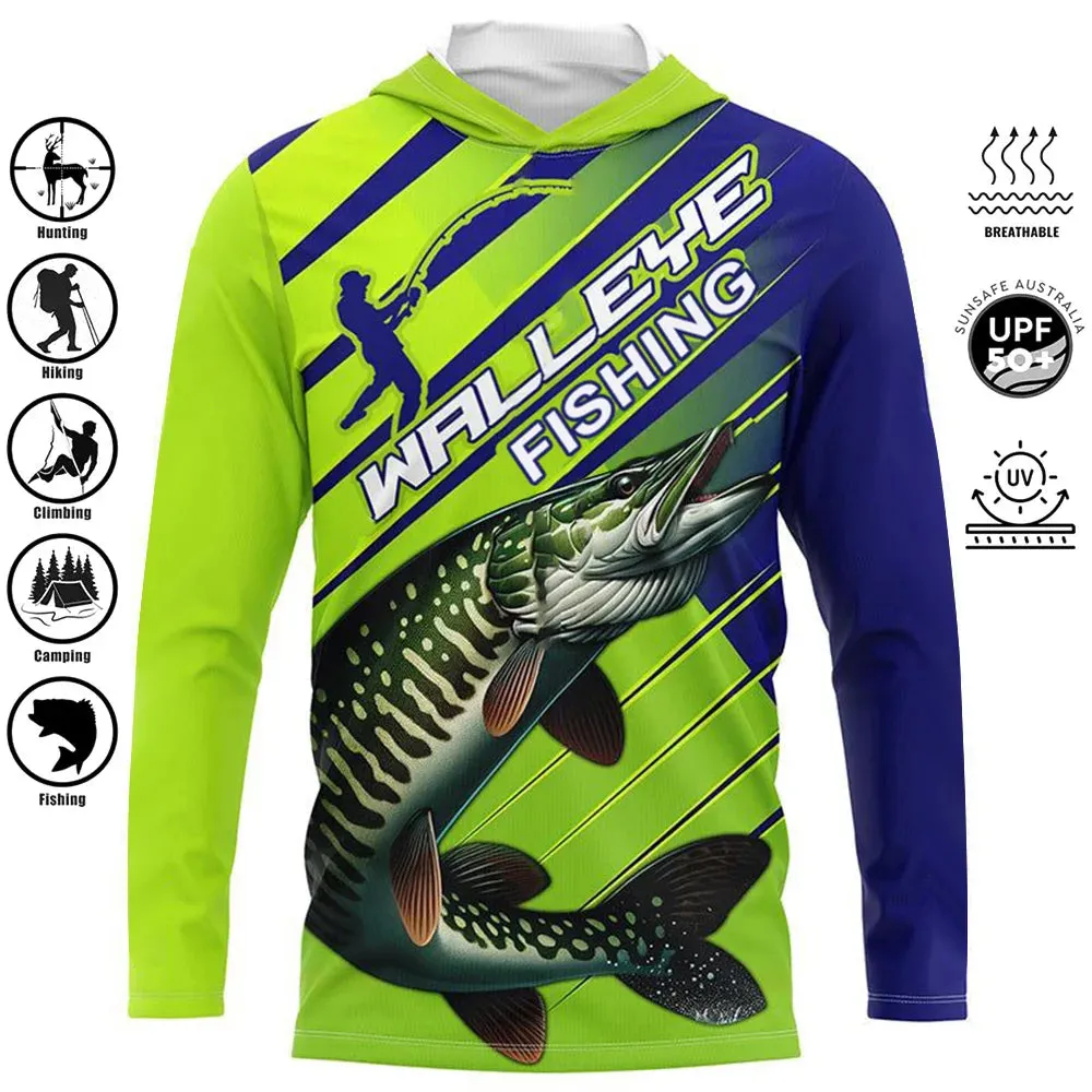 Pelagic Pro Series Men Fishing Hooded Shirt - UPF 50  Sun Protection