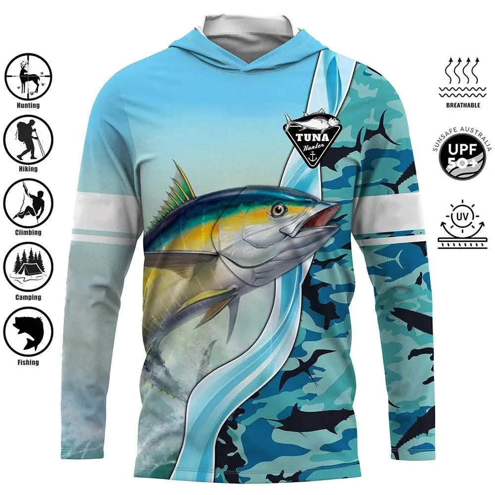 Pelagic Pro Series Men Fishing Hooded Shirt - UPF 50  Sun Protection
