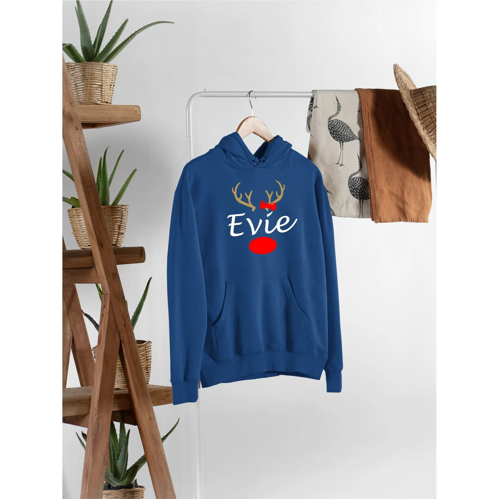 Personalised Name Antlers Christmas Hoodie