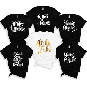 Personalised Wizard and Witches Themed Hen Party Tops