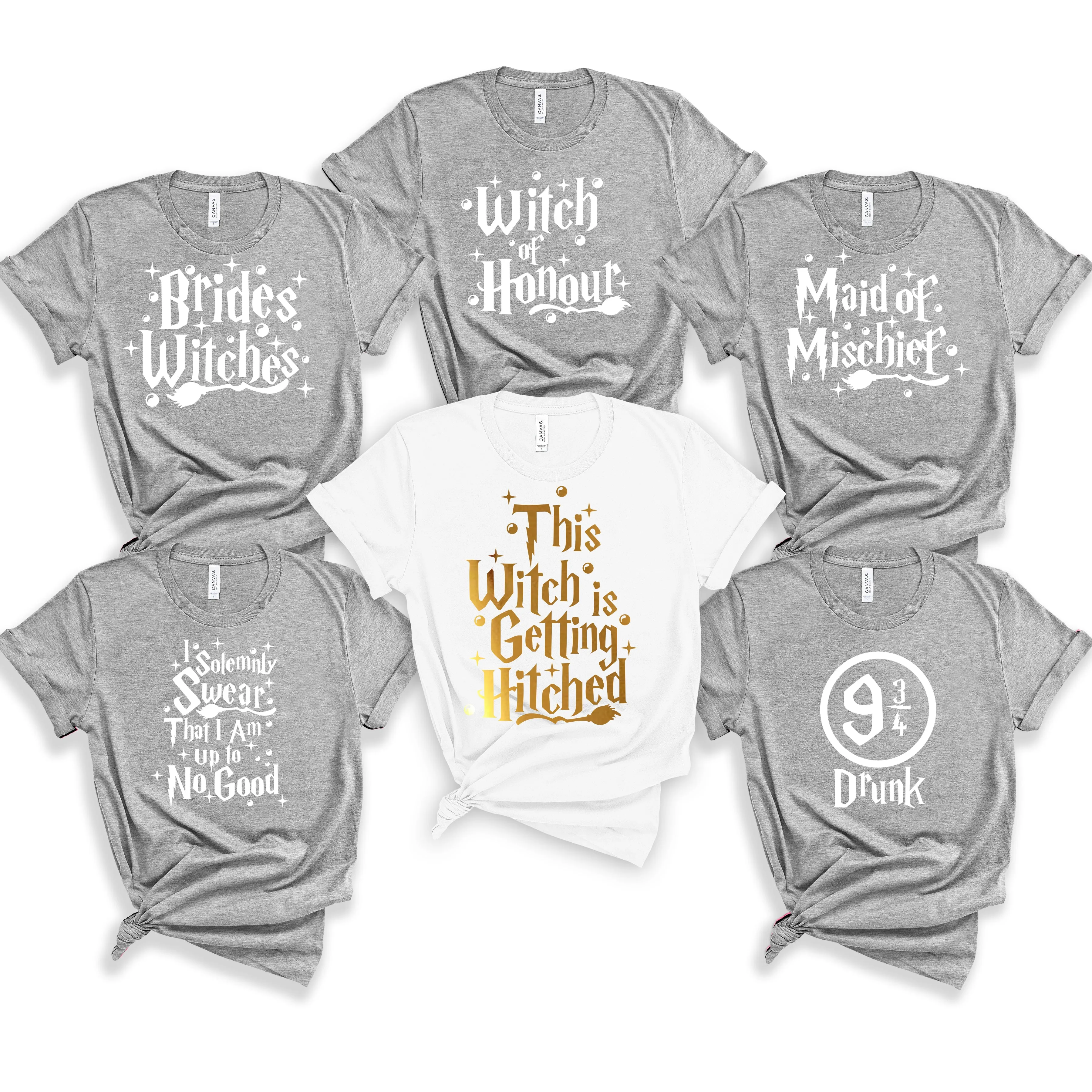 Personalised Wizard and Witches Themed Hen Party Tops