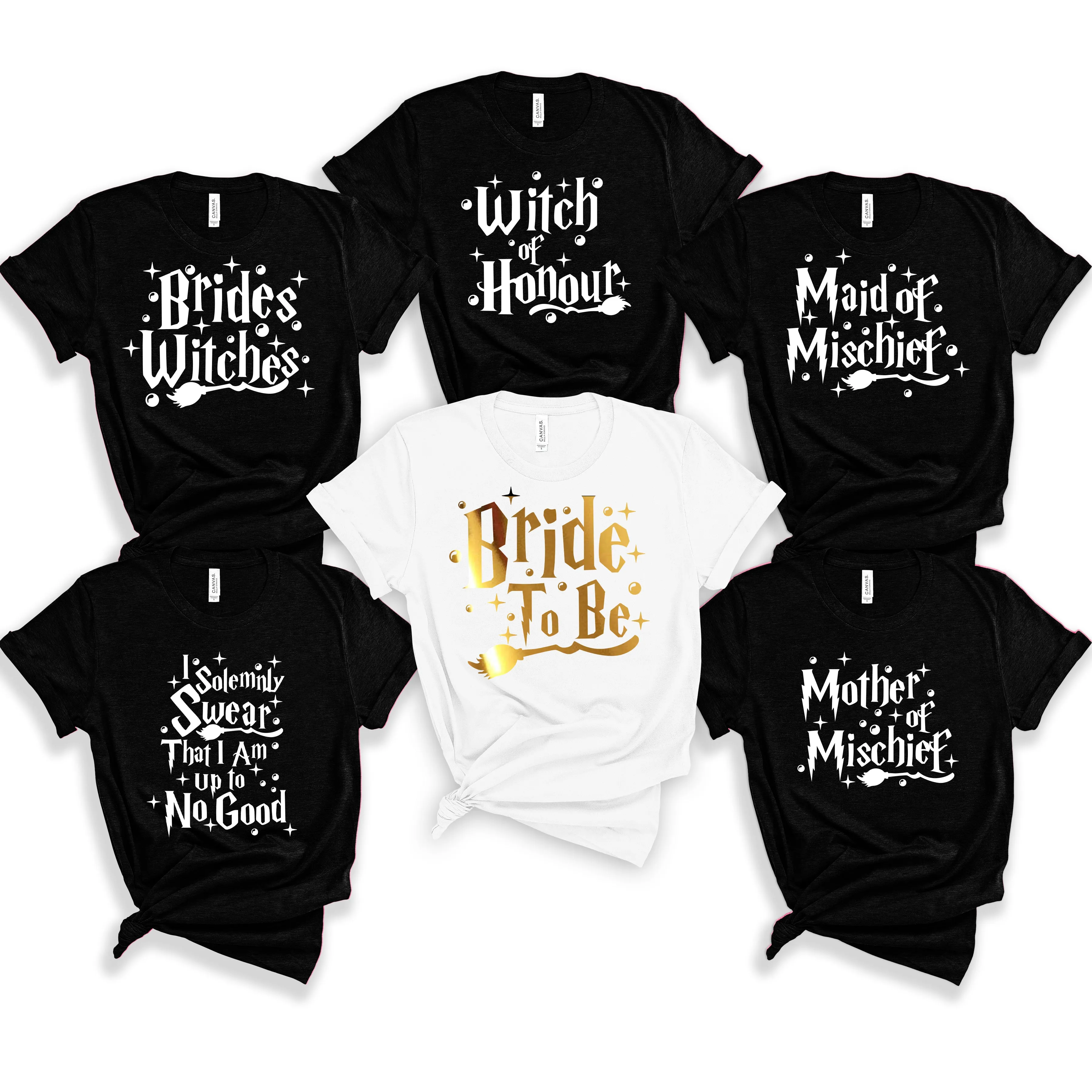 Personalised Wizard and Witches Themed Hen Party Tops