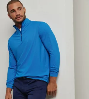 Peter Millar Men's Perth Birdseye Performance 1/4 Zip Pullover Sweater - Sport Navy