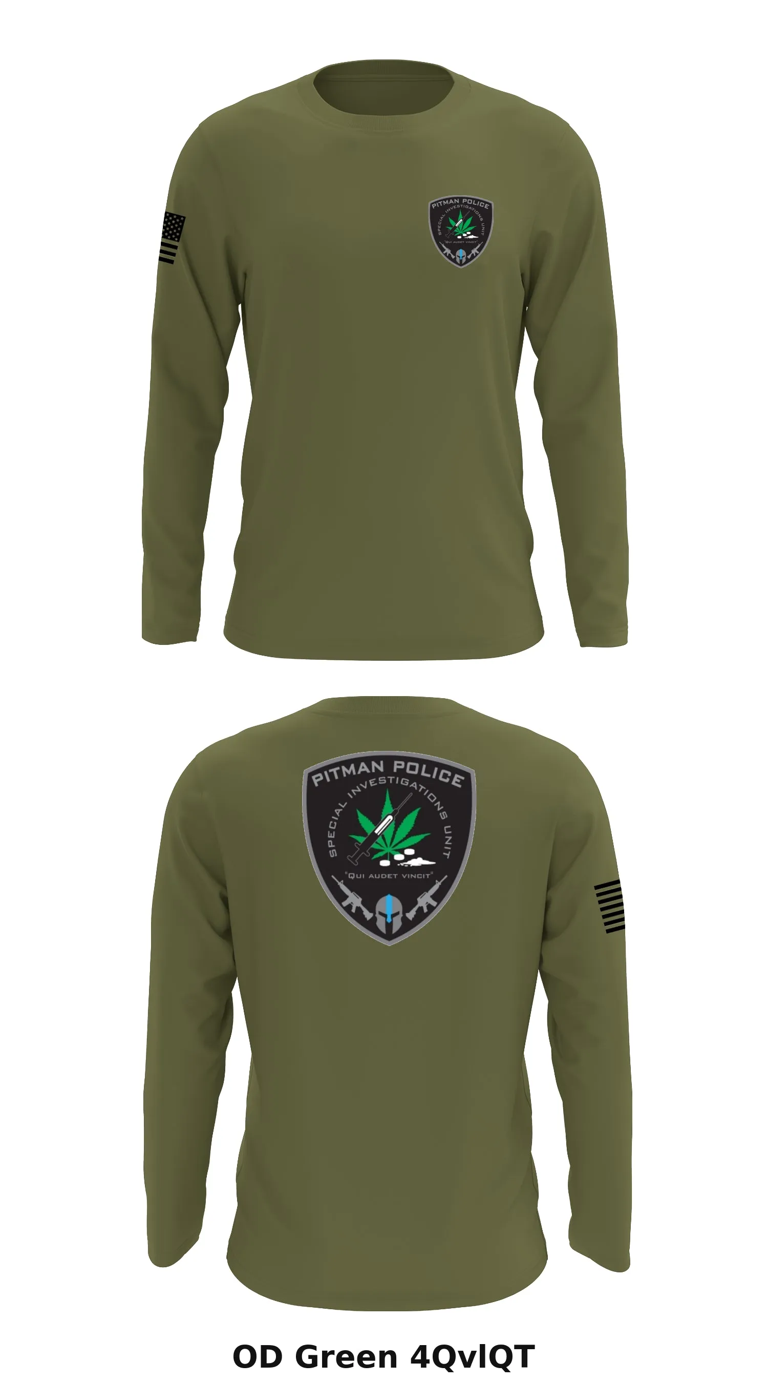 Pitman Police Dept. SIU Store 1 Core Men's LS Performance Tee - 4QvlQT
