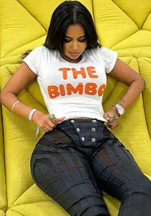 Playful Letter Print Cropped Tee with a Flirty Edge