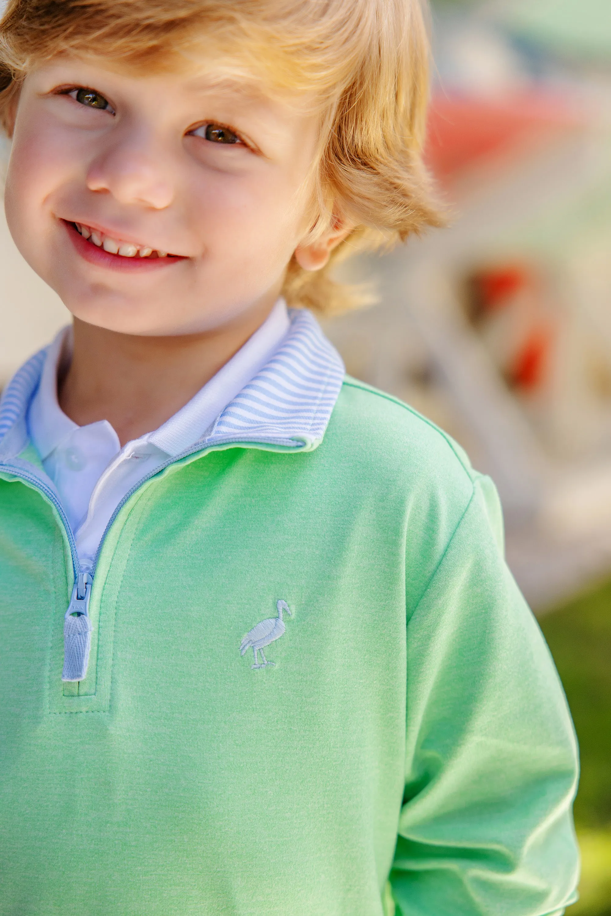 Prepletic™ Hayword Half-Zip - Grace Bay Green with Beale Street Blue Stripe