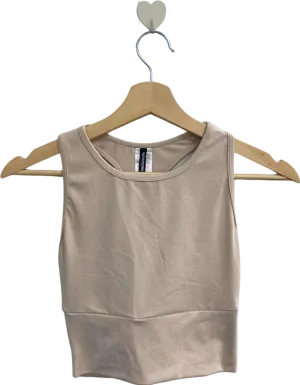 PrettyLittleThing Beige Racerback Crop Top Size 6