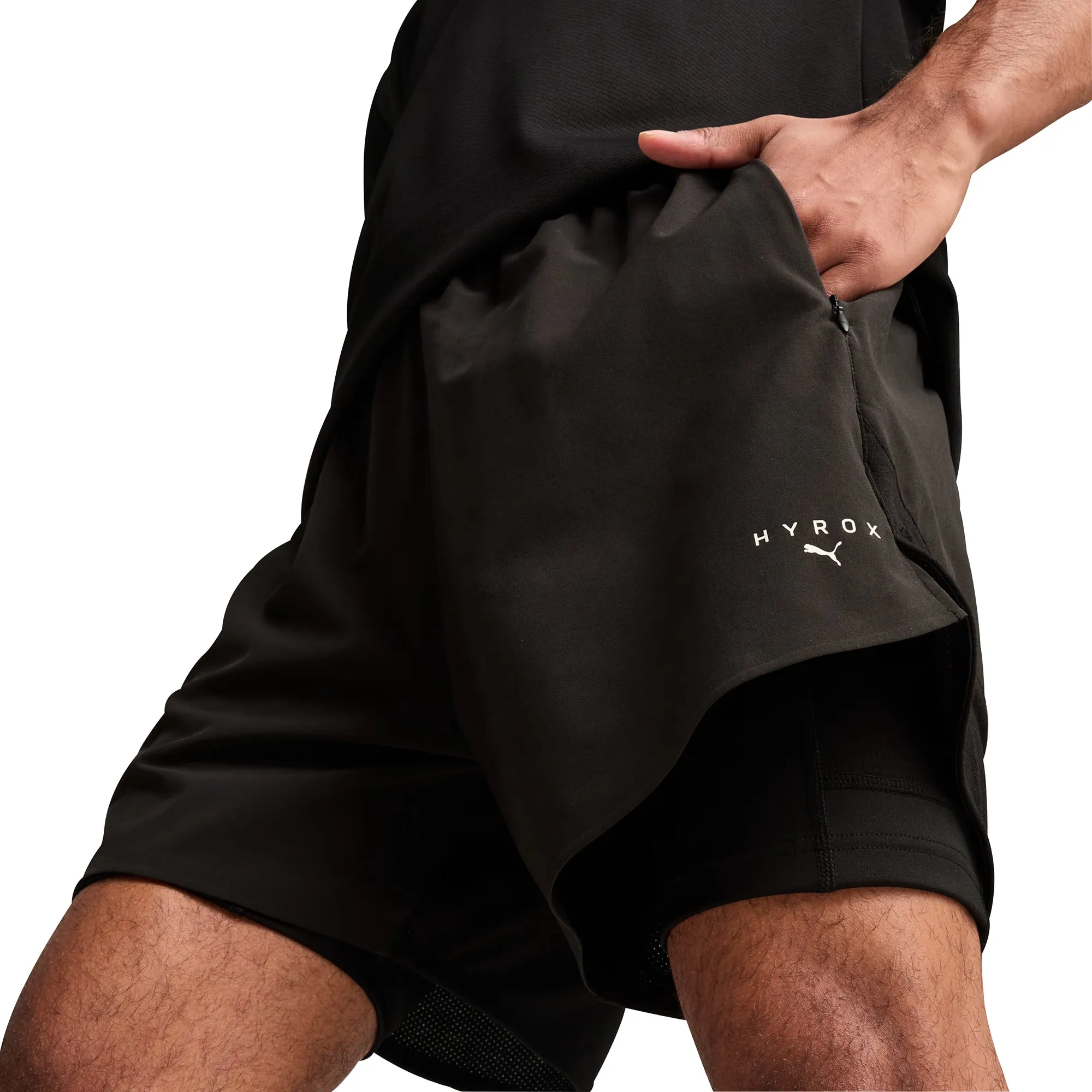 Puma X HYROX 2 In 1 Mens Training Shorts - Black