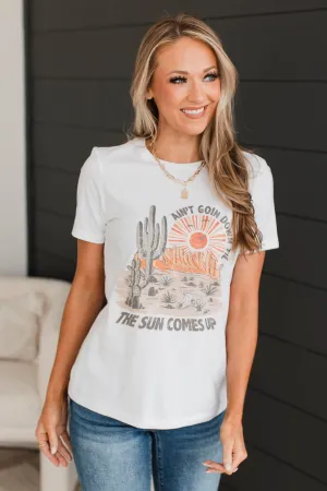 "Ain't Going Down" Graphic Tee- White