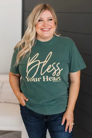 "Bless Your Heart" Graphic Tee- Spruce
