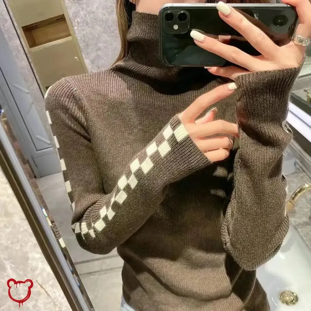 "Cozy Long-sleeve Turtleneck Sweater"
