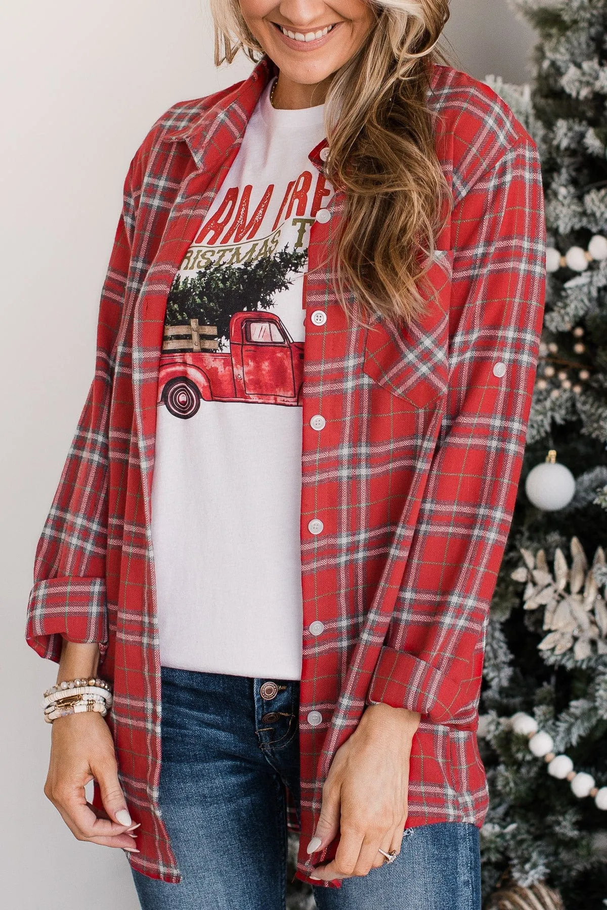 "Farm Fresh Christmas Trees" Truck Graphic Tee- White