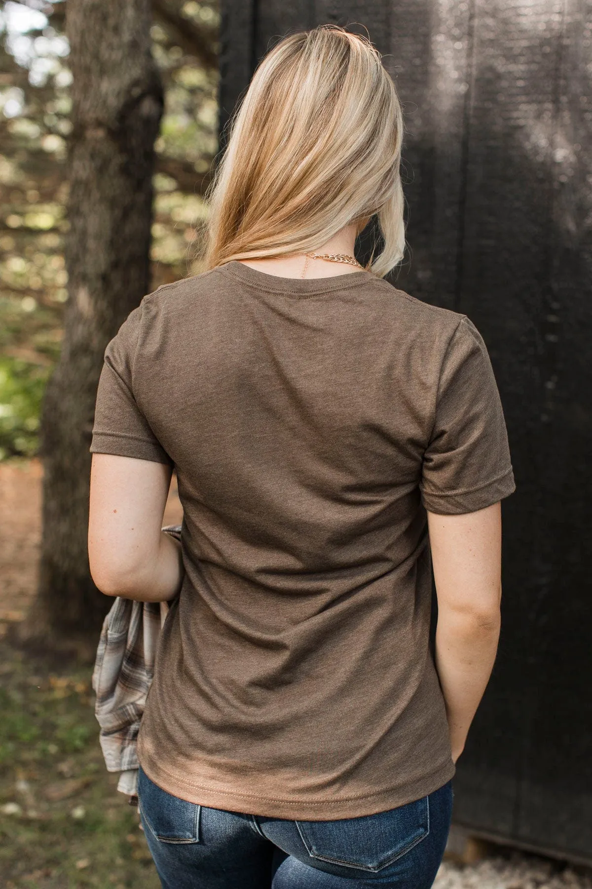 "Hello Fall" Leaf Graphic Tee- Brown