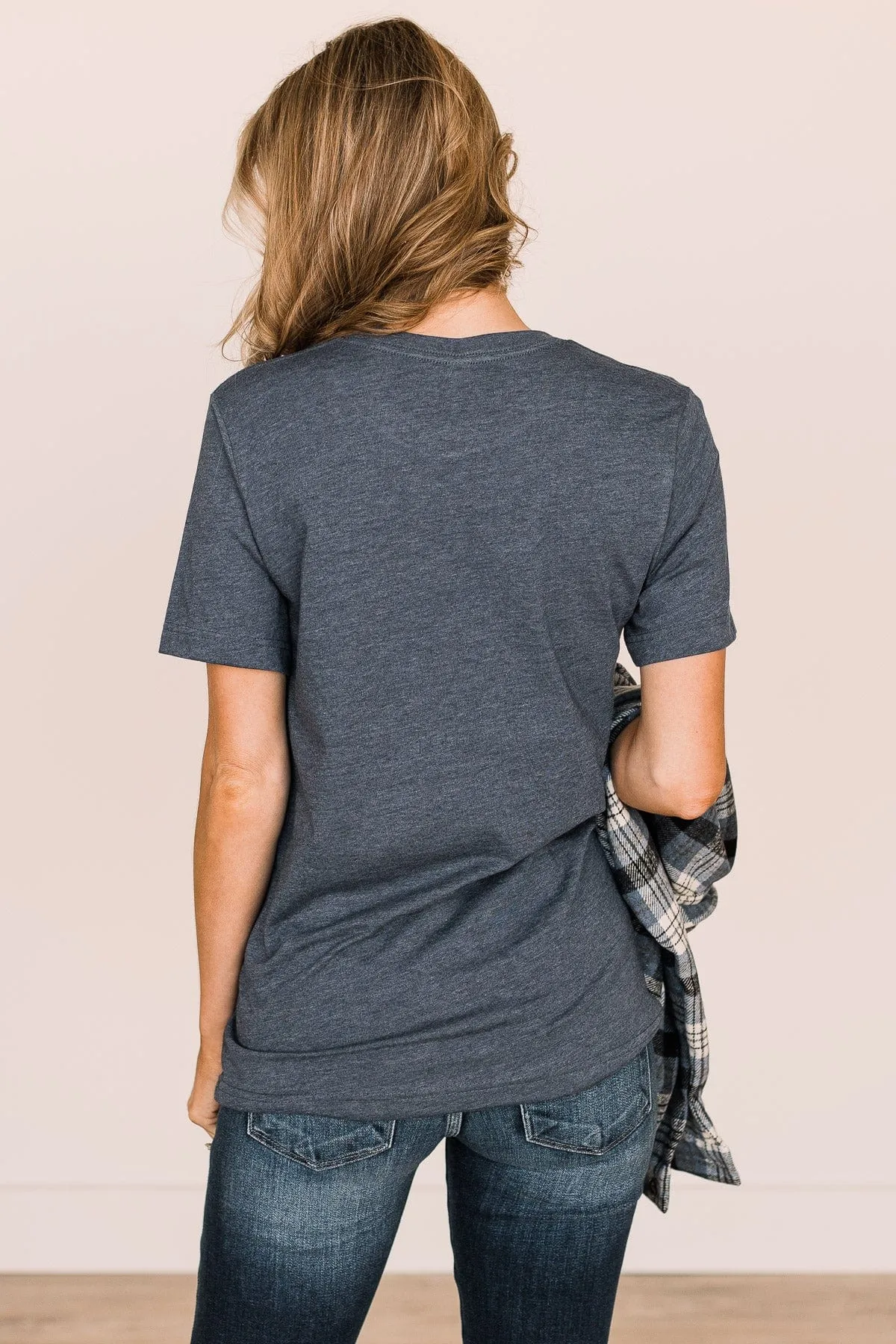 "Literally Freezing" Graphic Tee- Heather Navy