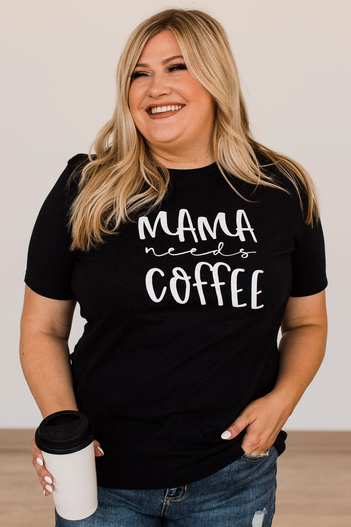 "Mama Needs Coffee" Graphic Tee- Black