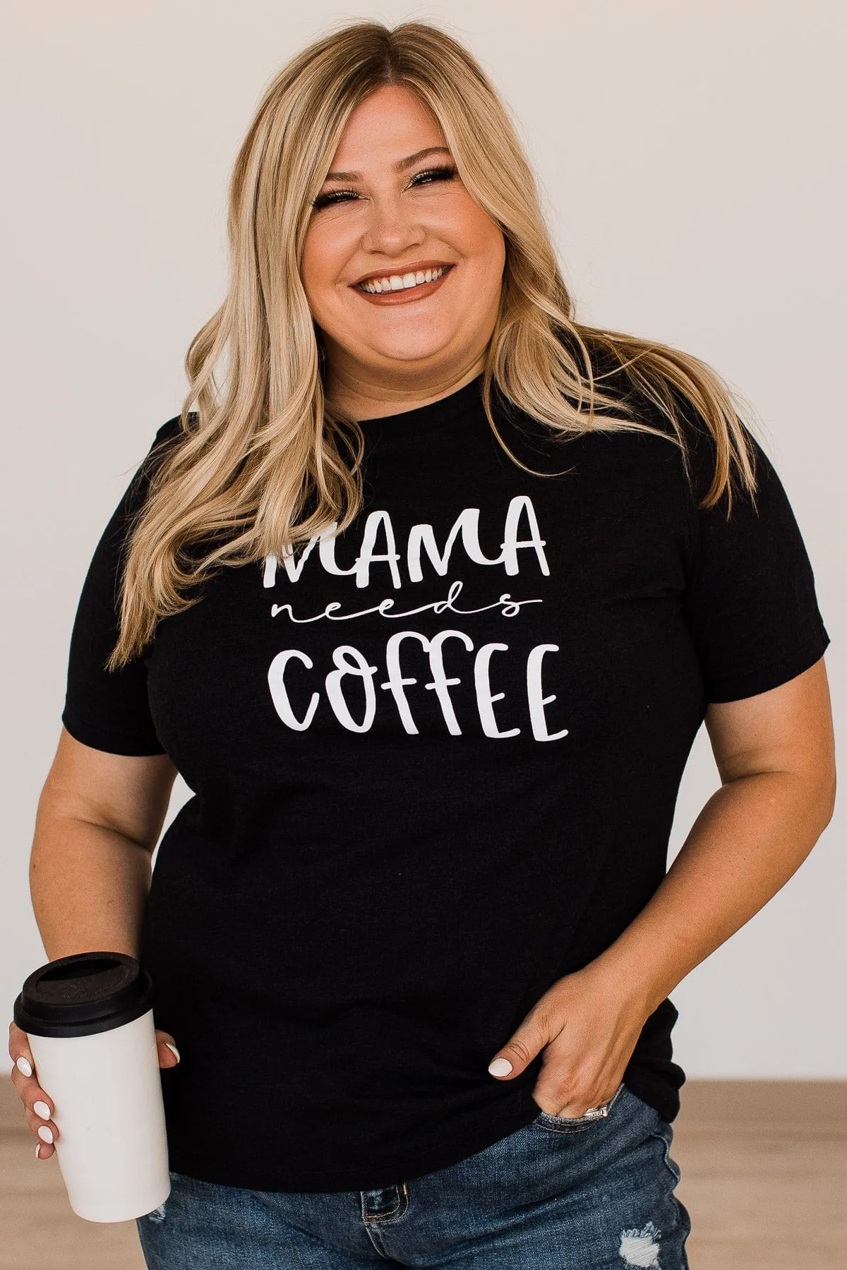 "Mama Needs Coffee" Graphic Tee- Black