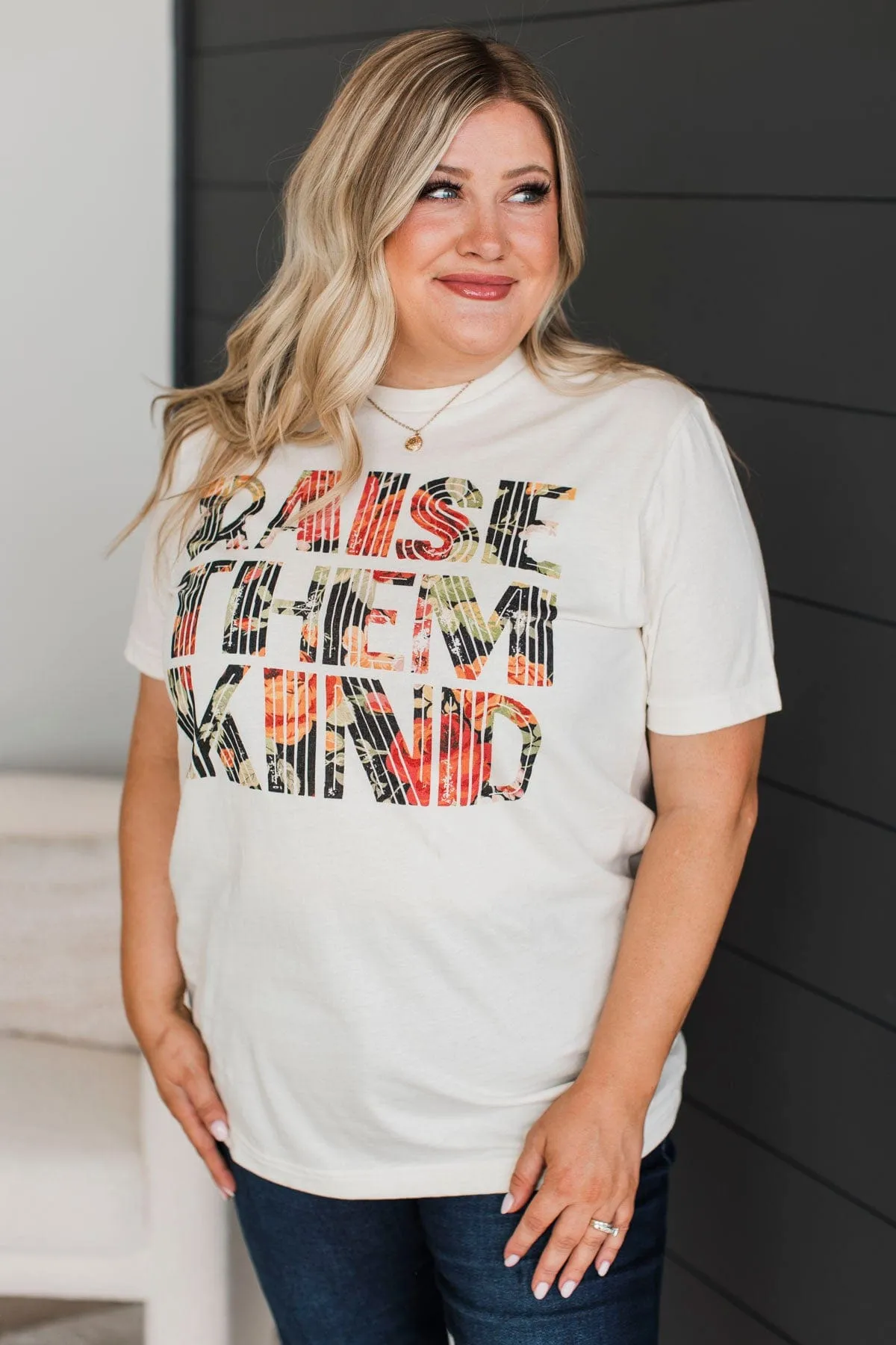 "Raise Them Kind" Graphic Tee- Cream
