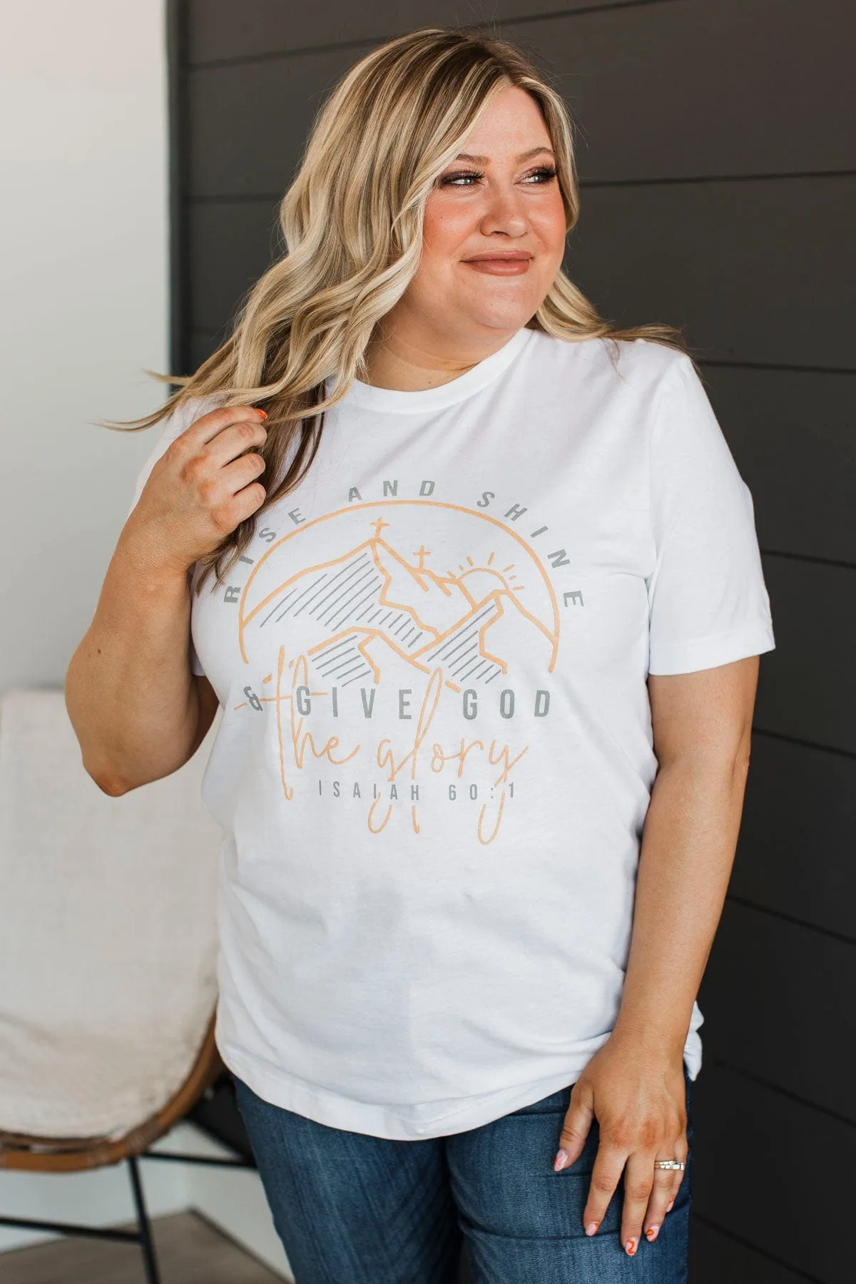 "Rise And Shine" Graphic Tee- White