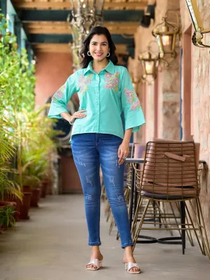 Rama Green Cotton Tops