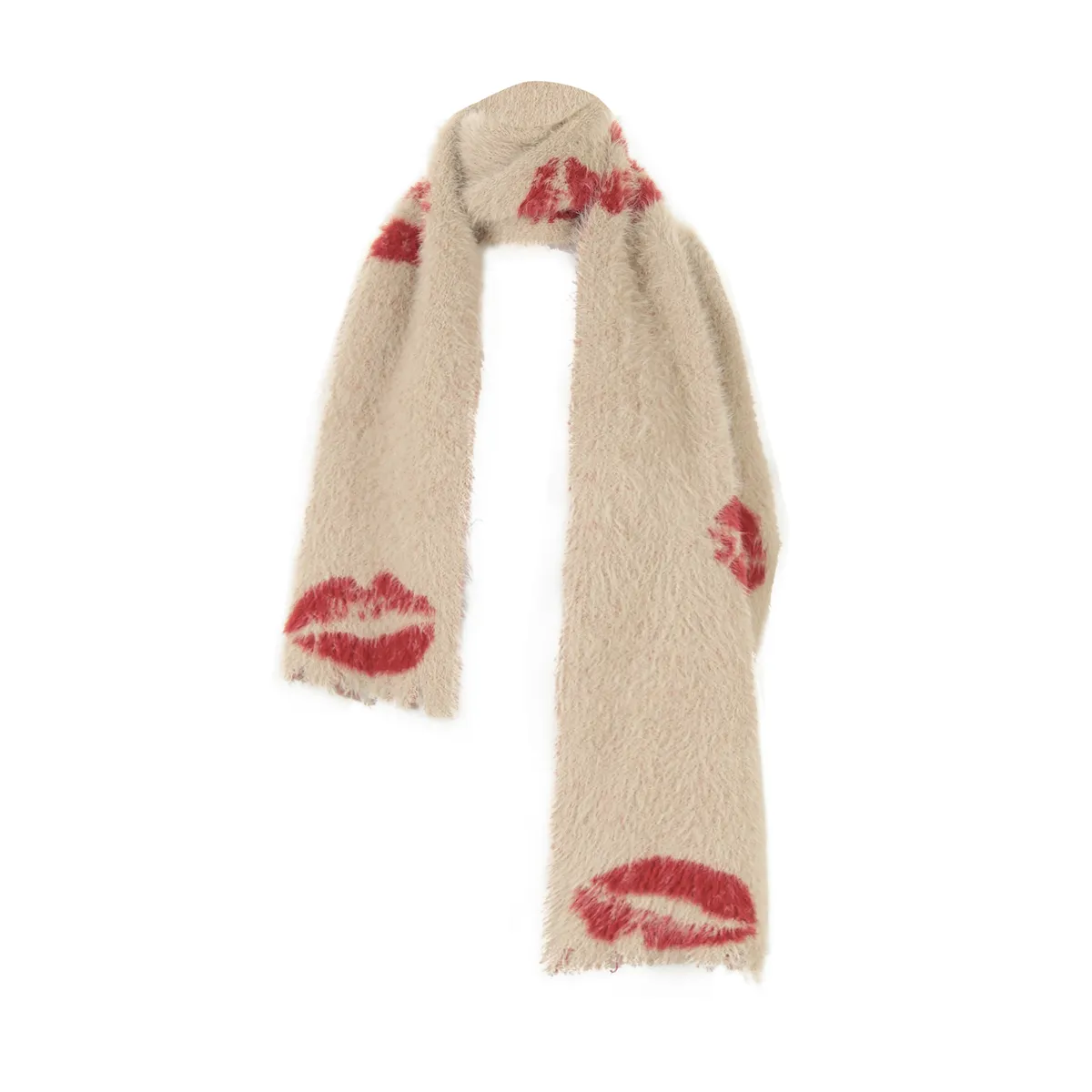 Red Lips Print Cozy Sweater