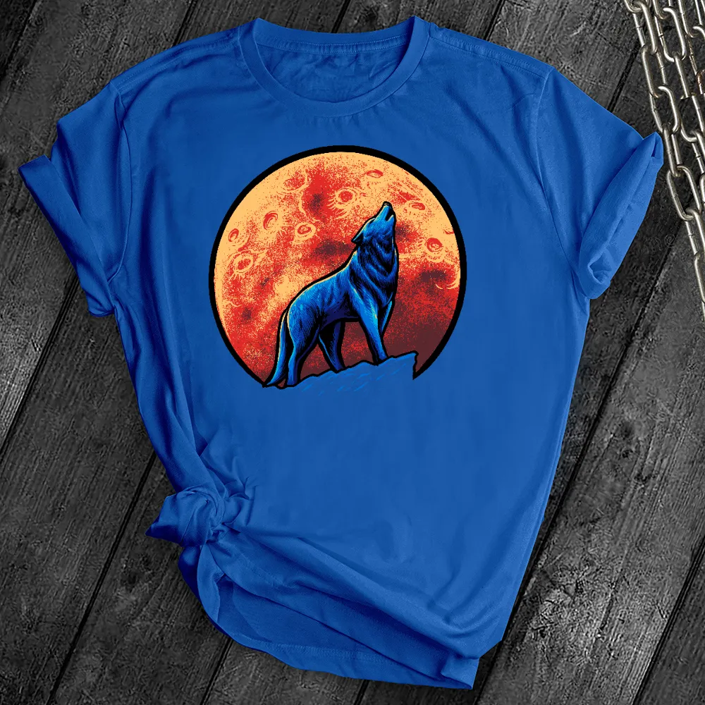 Red Moon Wolf Howl Tee