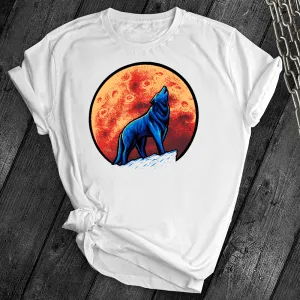 Red Moon Wolf Howl Tee