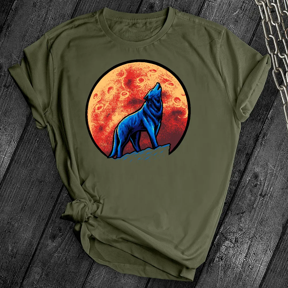 Red Moon Wolf Howl Tee