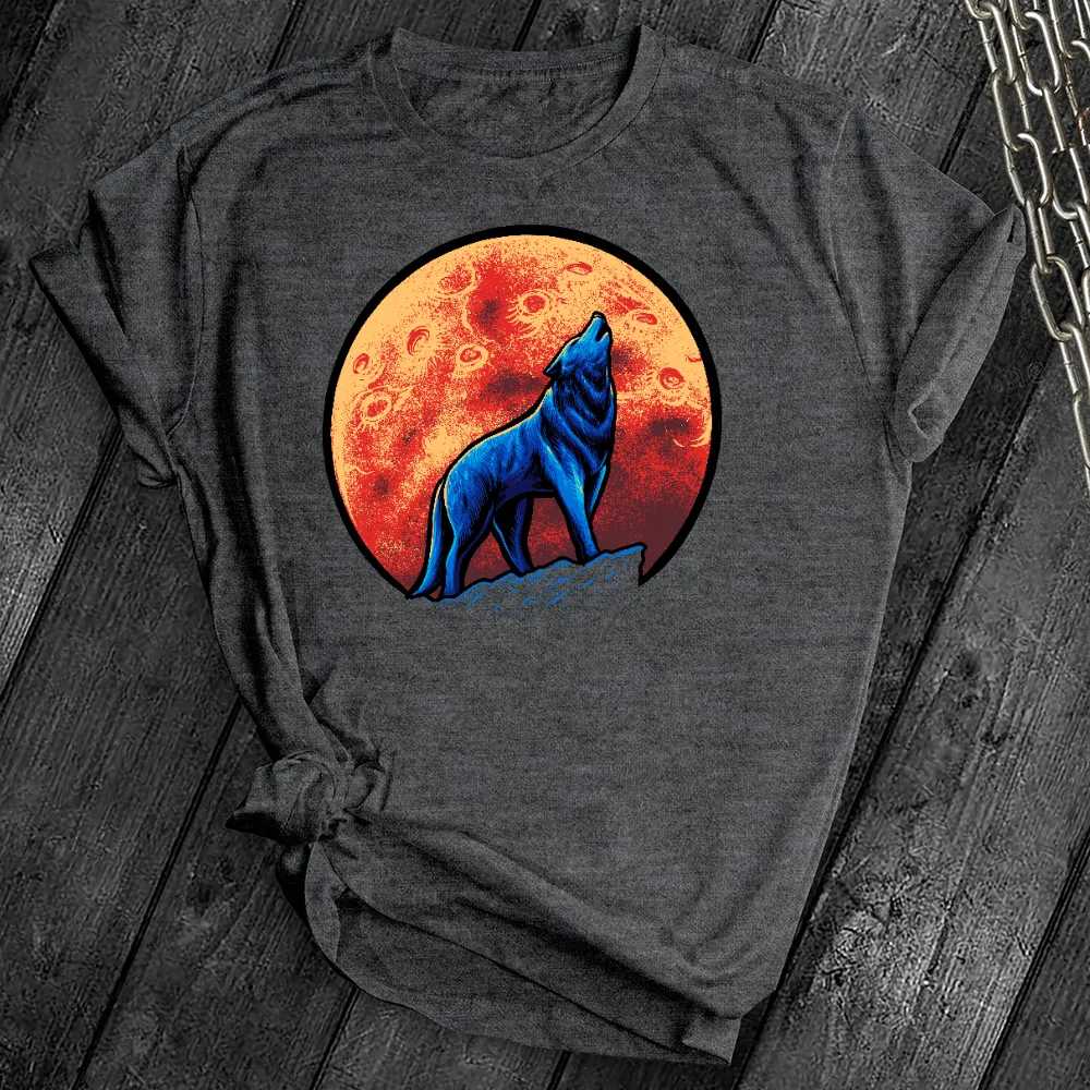 Red Moon Wolf Howl Tee