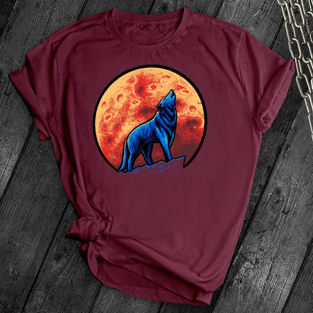 Red Moon Wolf Howl Tee