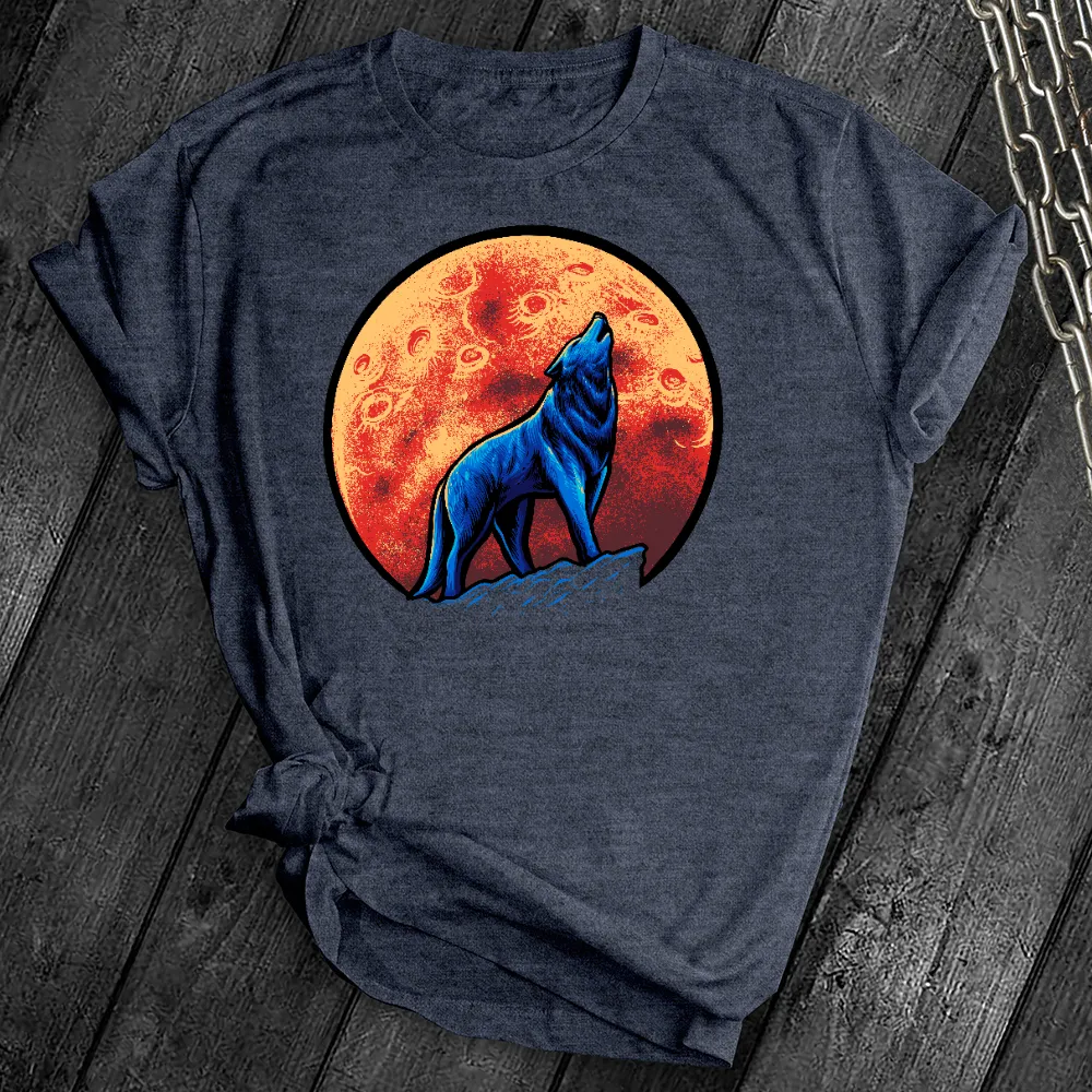 Red Moon Wolf Howl Tee