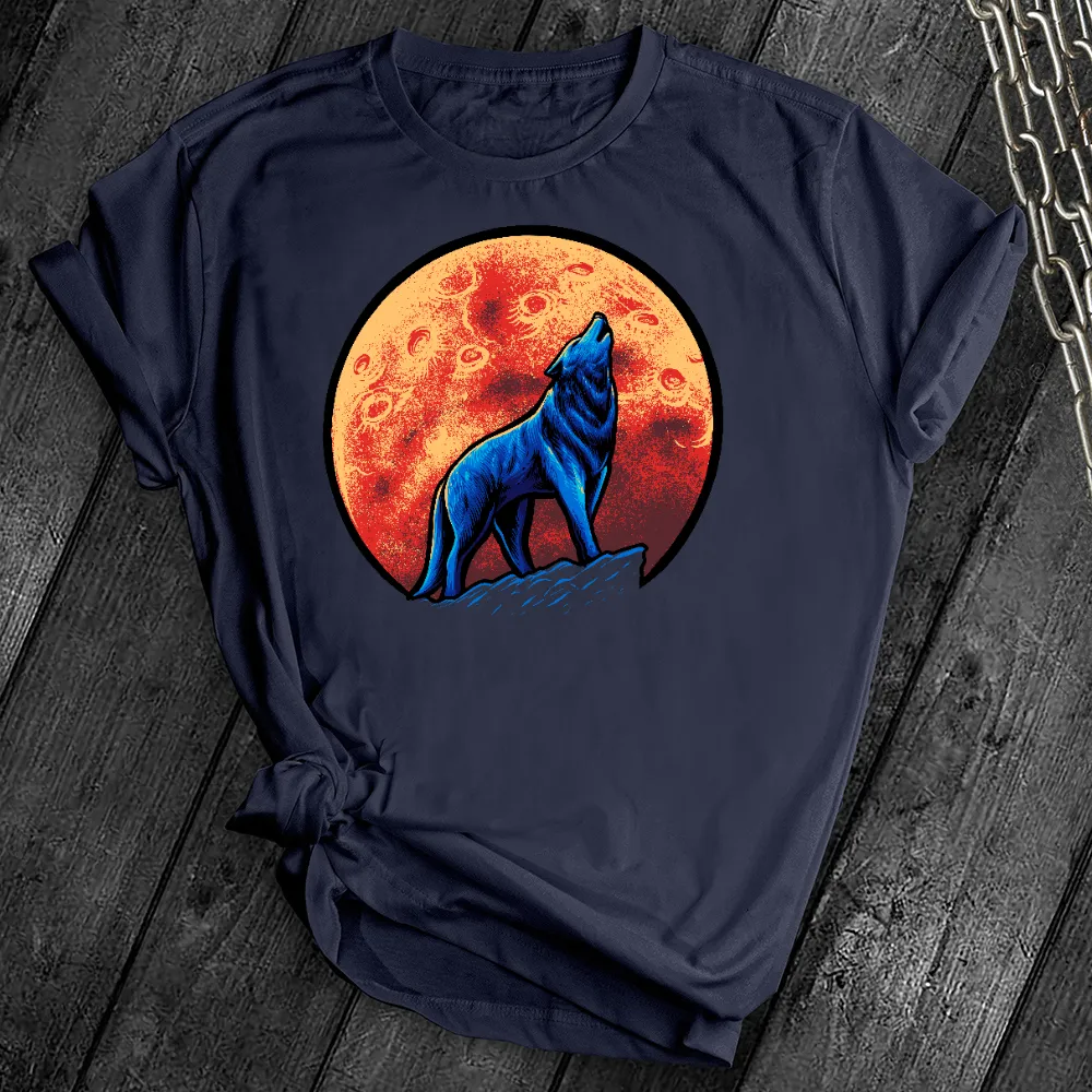 Red Moon Wolf Howl Tee