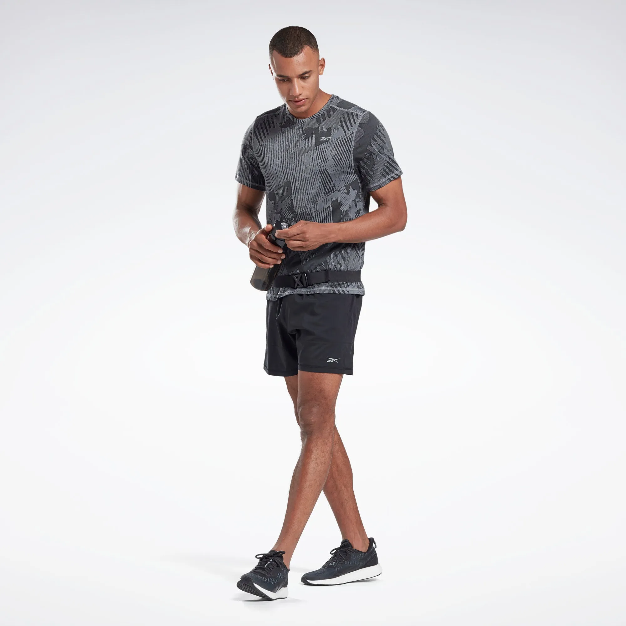 Reebok One Series Running Jacquard Mens Tee -Grey