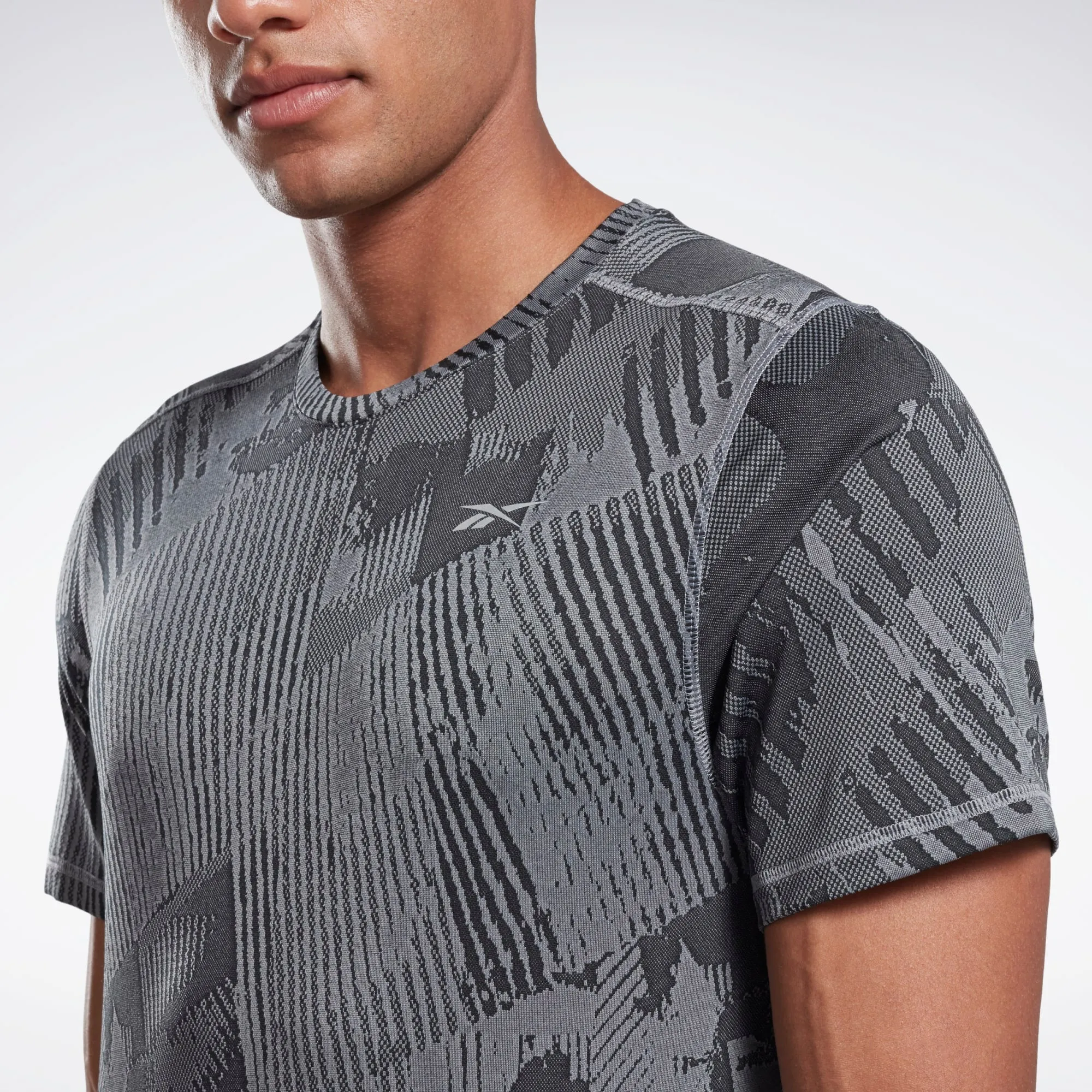 Reebok One Series Running Jacquard Mens Tee -Grey