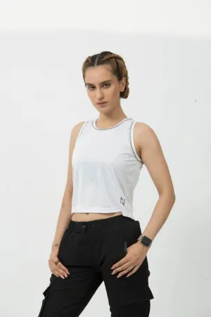 Reflective Piping Crop Top