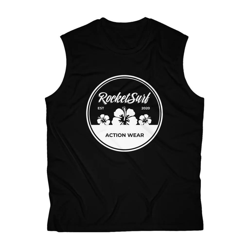 RocketSurf White Flowers Men's Sleeveless Performance Tee