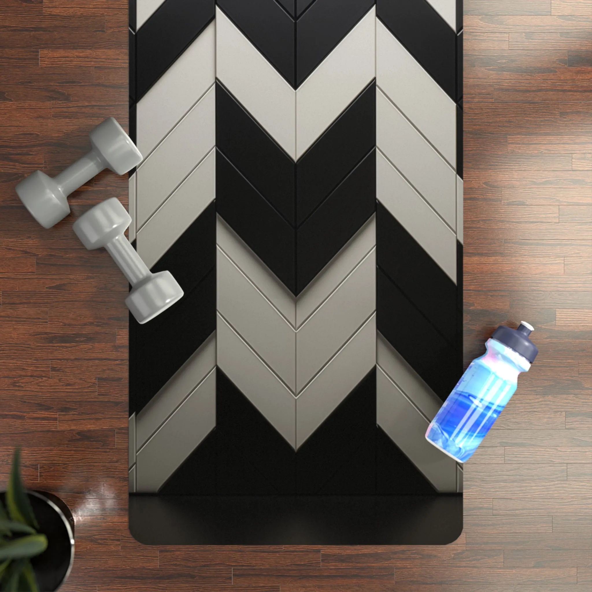 Rubber Yoga Mat- Chevrons for Aphrodite