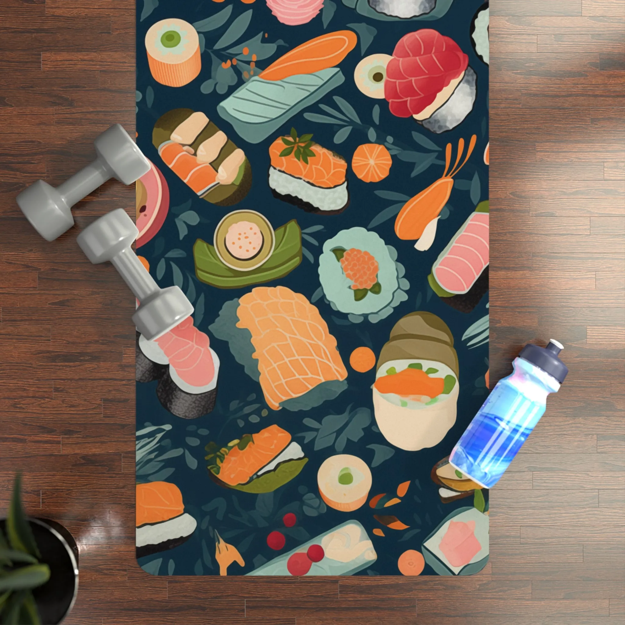 Rubber Yoga Mat- Regina Coyoacan Cute Sushi